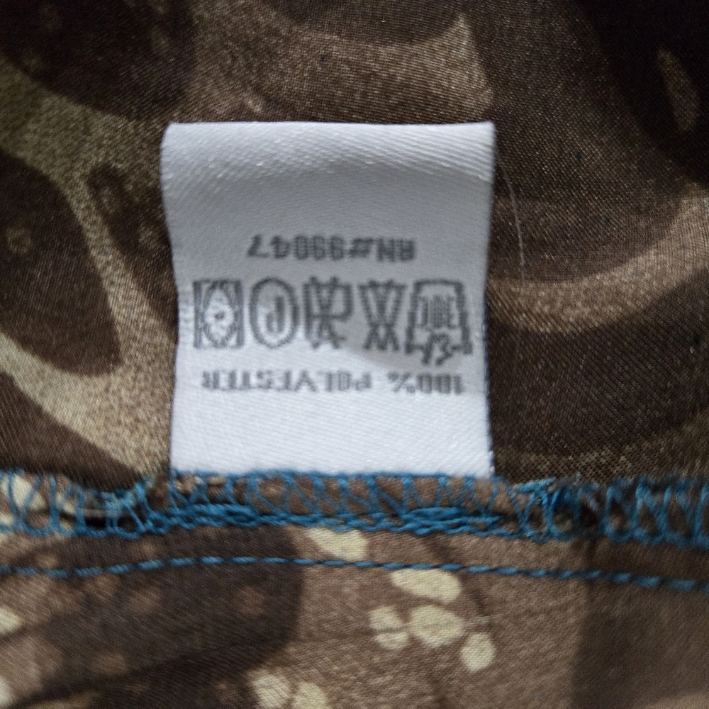 Dressbarn Satin Floral Blouse Brown Blue Paisley Cottagecore 3/4‎ Sleeve Sz 1X - Picture 8 of 11